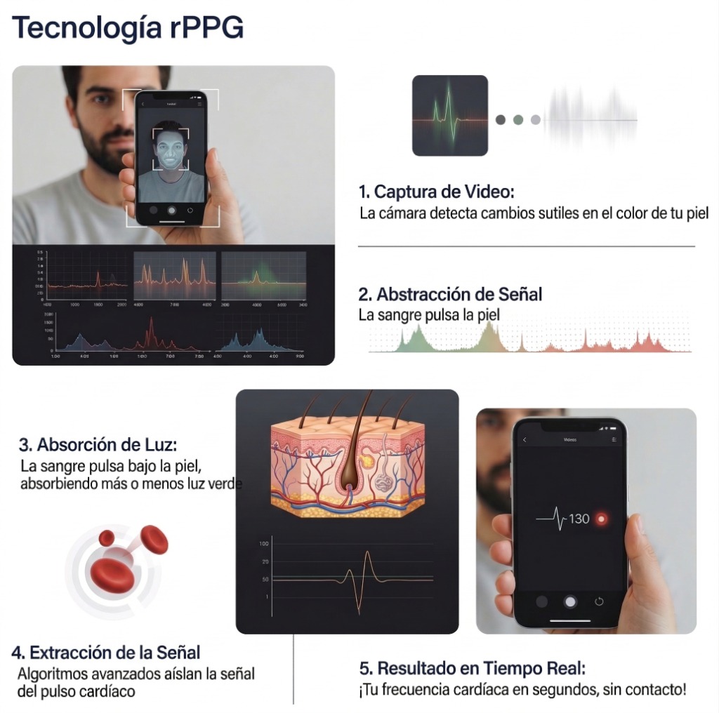 Tecnología rPPG: Captura de Video, Abstracción de Señal, Absorción de Luz y Extracción en Tiempo Real